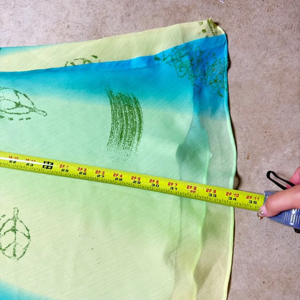 Vintage Gradient Chiffon Maxi Skirt